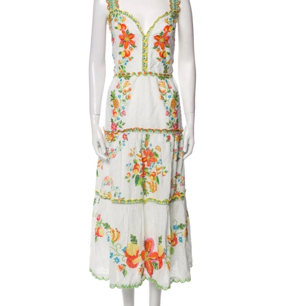 Floral Embroidered White Dress
